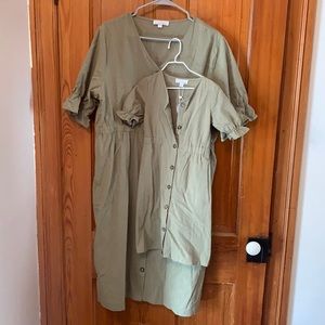 Mommy & me: matching olive green dress set